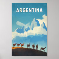 Argentina Illustration Travel Art Vintage
