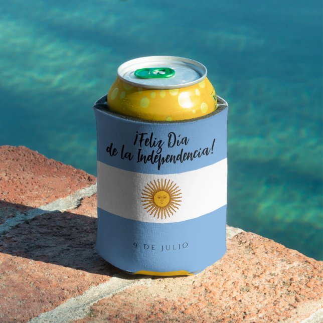 Argentina Independence Day Flag Can Cooler (In Situ Pool)