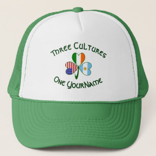 Argentina Ireland USA Shamrock Flag Personalised Trucker Hat