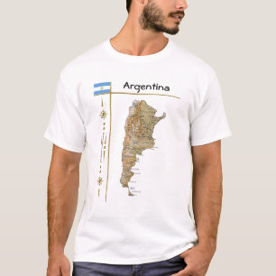 Argentina Map + Flag + Title T-Shirt