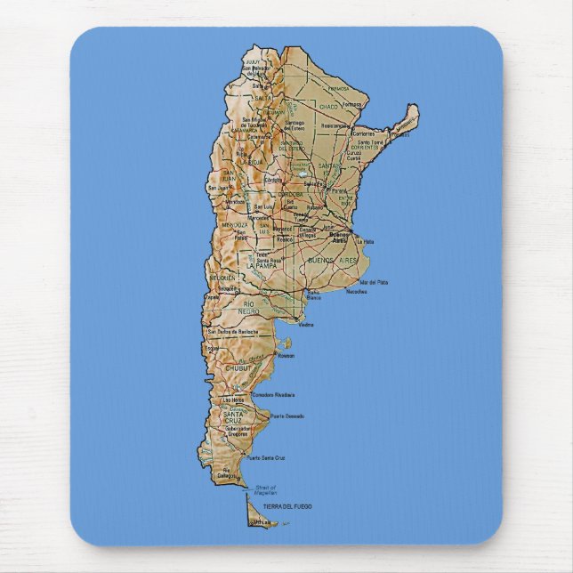 Argentina Map Mousepad (Front)
