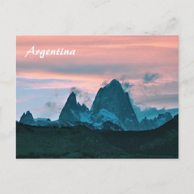 Argentina: Mount Fitz Roy, Patagonia, at dusk Postcard (Front)