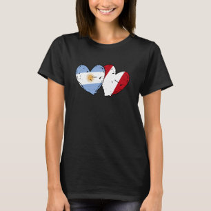Argentina Peru Hearts Flag Argentinian Peruvian Fr T-Shirt