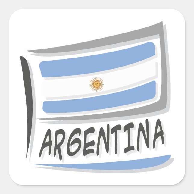 Argentina  Pride X Flag Square Sticker (Front)