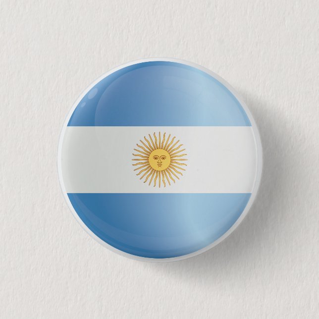 Argentina  Round Icon Flag  3 Cm Round Badge (Front)