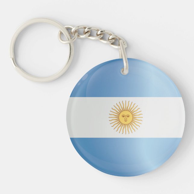 Argentina  Round Icon Flag  Key Ring (Front)