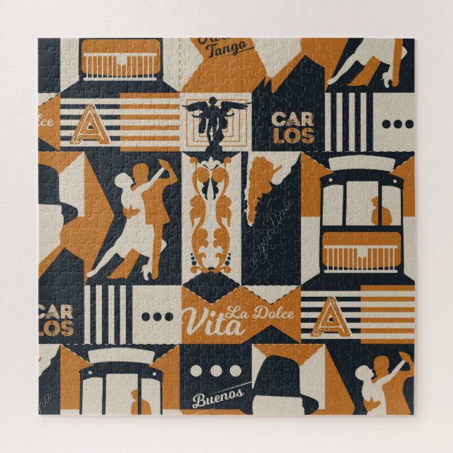 Argentina: Seamless Ethnic Illustration. Jigsaw Puzzle (Vertical)