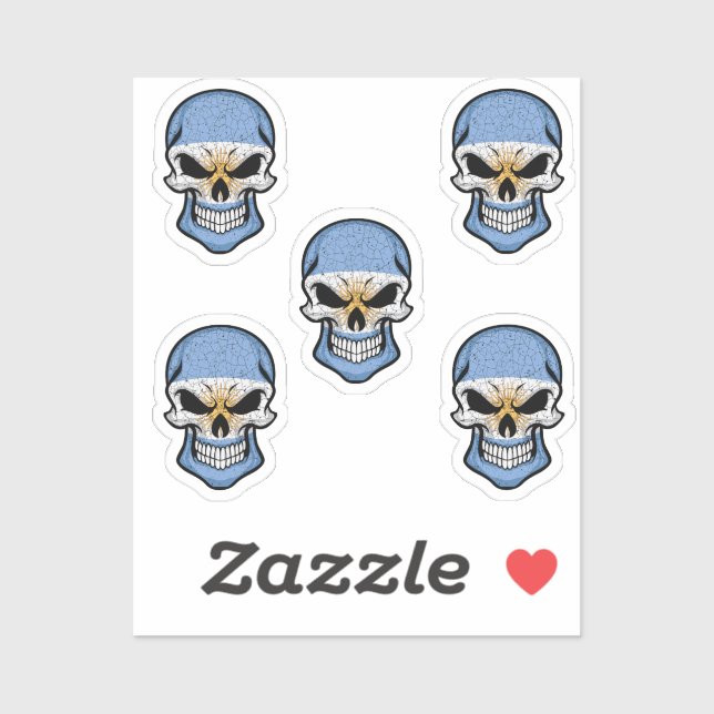 Argentina Smiling Skull Flag (Sheet)