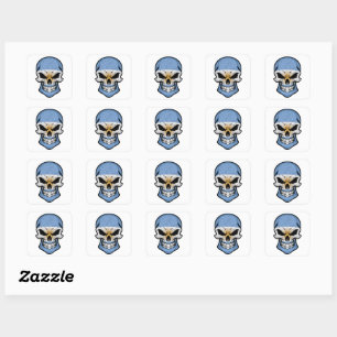 Argentina Smiling Skull Flag Square Sticker