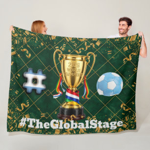 Argentina Soccer   2026 Global Games Striped   Fleece Blanket