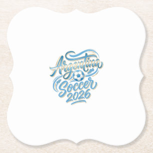 Argentina Soccer 2026 Soccer Bold Country Typograp Paper Coaster