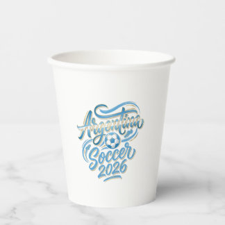 Argentina Soccer 2026 Soccer Bold Country Typograp Paper Cups