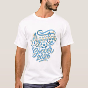 Argentina Soccer 2026 Soccer Bold Country Typograp T-Shirt