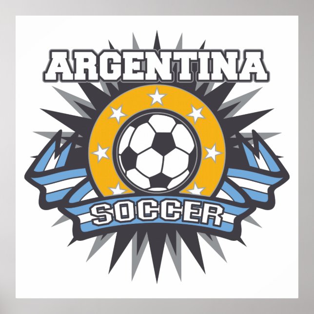 Argentina Soccer Burst Poster (Front)