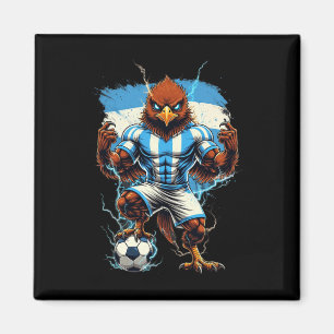 Argentina Soccer Fan Flag Vintage Pride Animal Bir Magnet