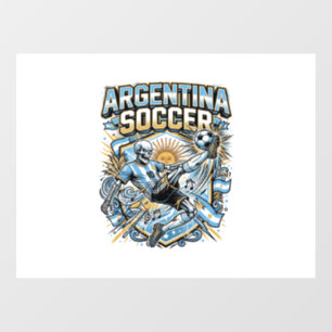 Argentina Soccer Skeleton Striker Nations Poster S