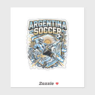 Argentina Soccer Skeleton Striker Nations Poster S