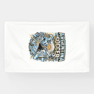 Argentina Soccer Skeleton Striker Nations Poster S Banner