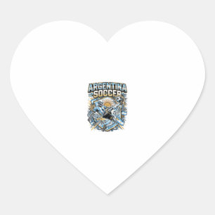 Argentina Soccer Skeleton Striker Nations Poster S Heart Sticker