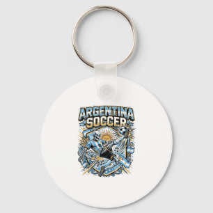 Argentina Soccer Skeleton Striker Nations Poster S Key Ring