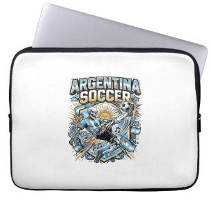 Argentina Soccer Skeleton Striker Nations Poster S Laptop Sleeve