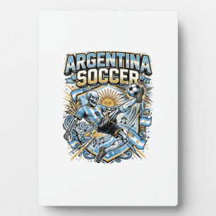 Argentina Soccer Skeleton Striker Nations Poster S Plaque