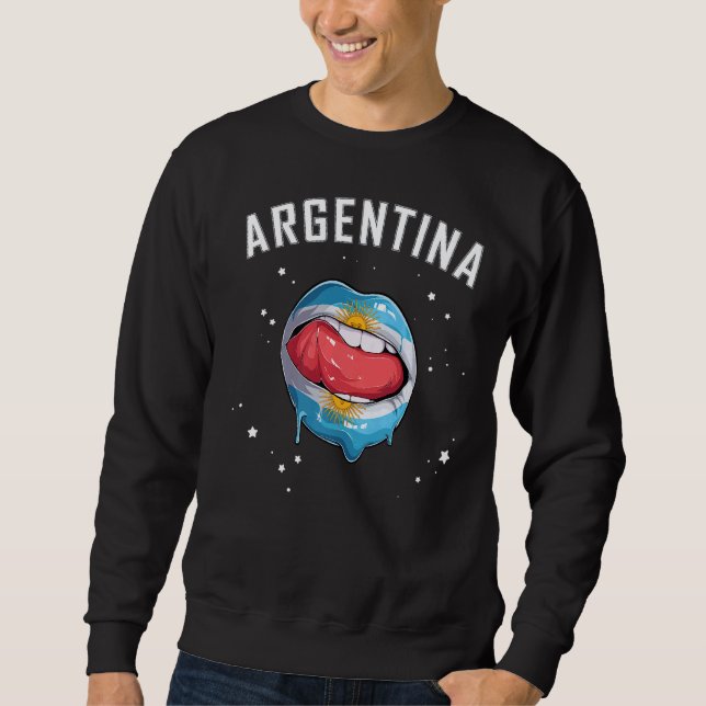 Argentina Soccer & Sports Team Argentina Fan Sweatshirt (Front)