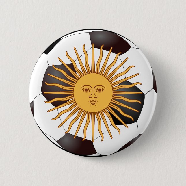 Argentina "Sol de Mayo" 6 Cm Round Badge (Front)