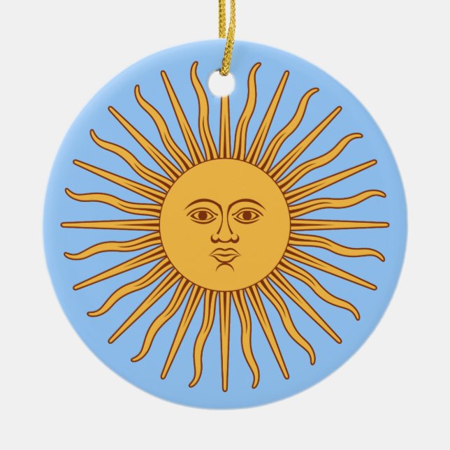 Argentina Sol de Mayo Ceramic Tree Decoration (Front)