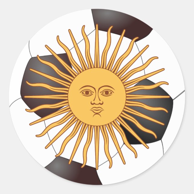 Argentina "Sol de Mayo" Classic Round Sticker (Front)