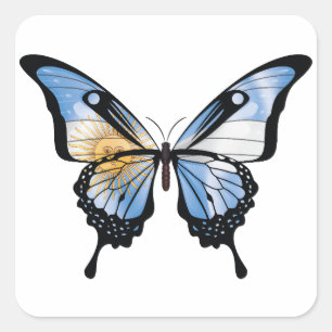 Argentina Swallowtail Butterfly Flag Sticker