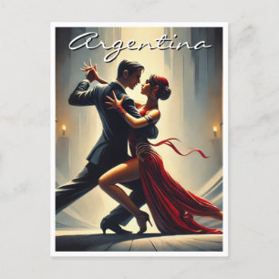 Argentina Tango Dancing Couple Postcard