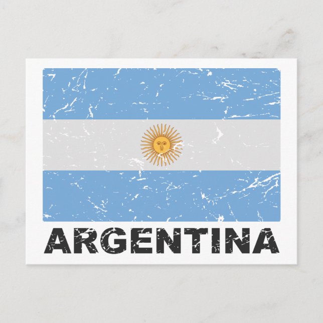 Argentina Vintage Flag Postcard (Front)