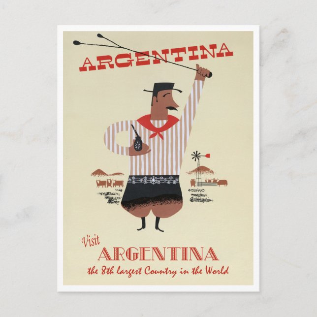 Argentina Vintage Travel Postcard (Front)