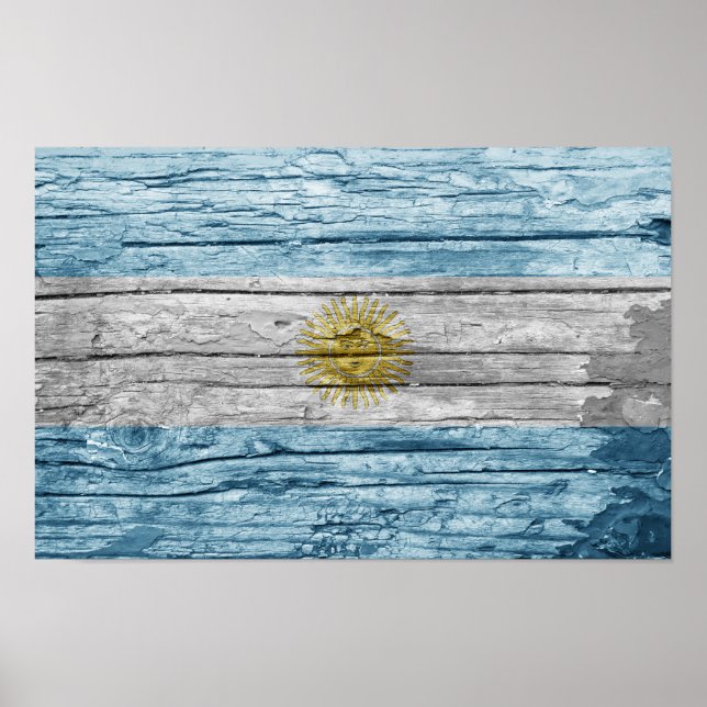 Argentina wooden flag poster (Front)