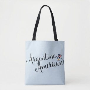 Argentine American Entwined Hearts Grocery Bag