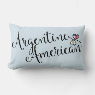Argentine American Entwined Hearts Throw Cushion