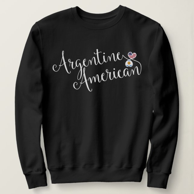Argentine American Entwinted Hearts Sweatshirt (Design Front)