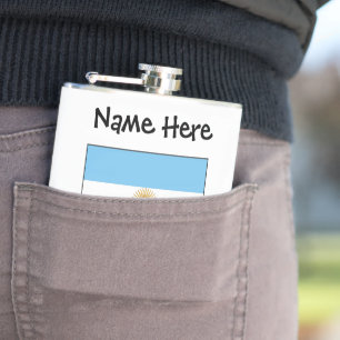 Argentine Argentina Flag Personalised Text  Hip Flask