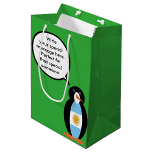 Argentine Flag Talking Ms Penguin Medium Gift Bag