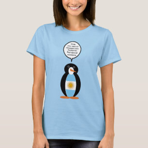 Argentine Flag Talking Ms Penguin  T-Shirt
