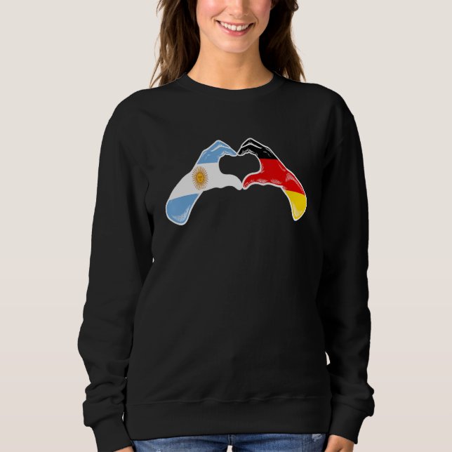 Argentine Germany Flag - Argentinian German Heart Sweatshirt (Front)