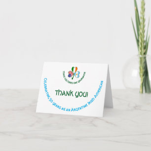 Argentine Irish American Shamrock Thank You Card