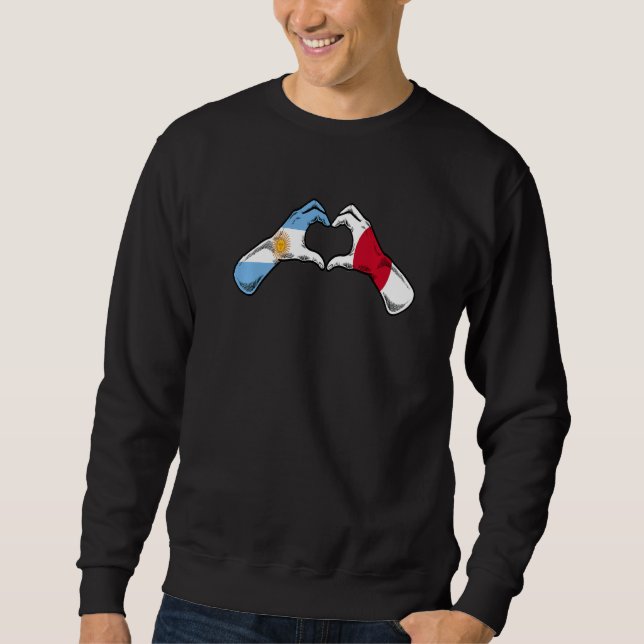 Argentine Japan Flag - Argentinian Japanese Heart  Sweatshirt (Front)