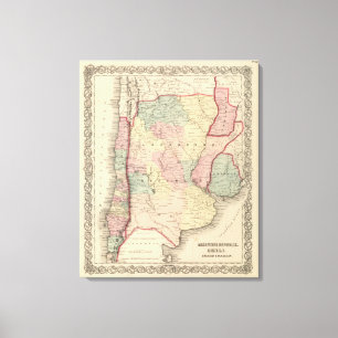 Argentine Republic, Chilli, Uruguay and Paraguay Canvas Print