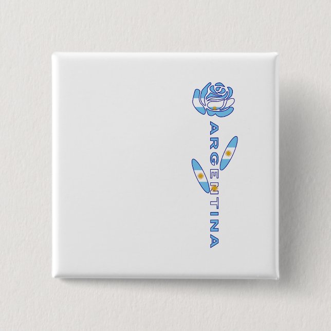 Argentine Rose 15 Cm Square Badge (Front)