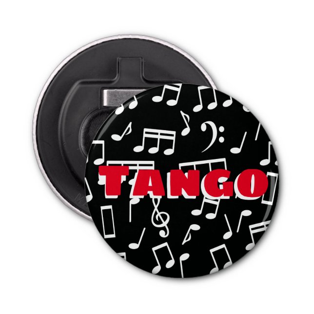Argentine Tango and Music Notes Bottle Opener (Front)
