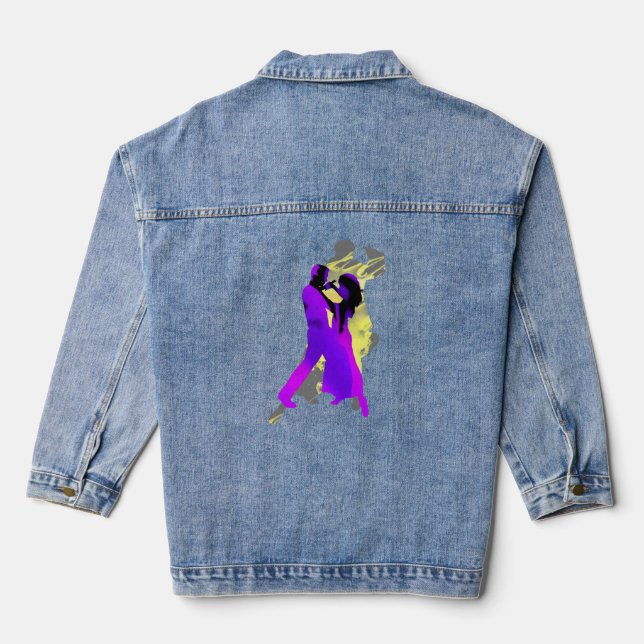 Argentine tango dancers denim jacket (Back)