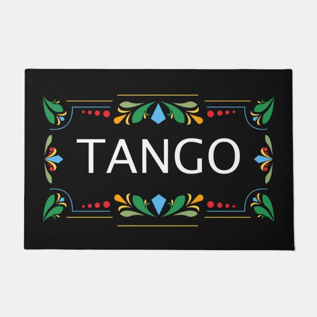 Argentine Tango Fileteado Porteno Inspired Doormat (Front)