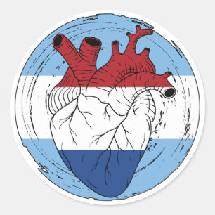 Argentinean Argentina Koningsdag Dutch Netherlands Classic Round Sticker